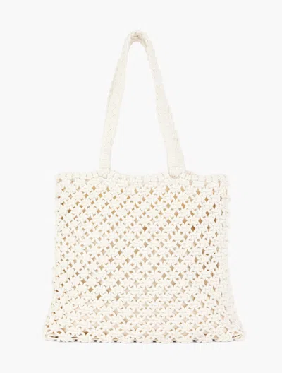 Talbots Knotted Cord Tote - Ivory - 001 - 100% Cotton