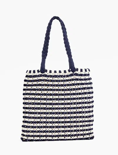 Talbots Knotted Cotton Cord Tote - Indigo/ivory - 001  In Indigo,ivory