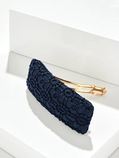 Talbots Lace Overlay Barrette - Ink - 001  In Black
