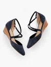 Talbots Laney Crisscross Suede Wedges - Blue - 9m  In Blue