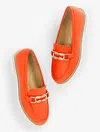 Talbots Laura Link Nappa Loafers - Bright Tangerine - 11m  In Bright Tangerine