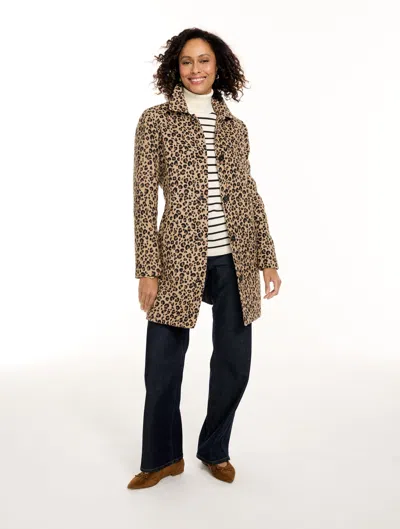 Talbots Lavish Leopard Car Coat - Tobacco - Xs