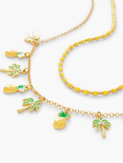 Talbots Layered Palm Necklace - Yellow/gold - 001