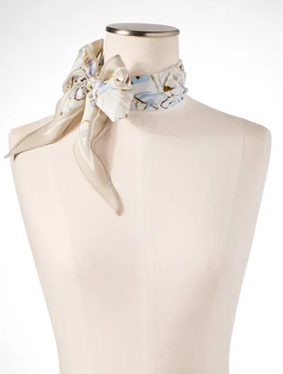 Talbots Layered Seashells Diamond Scarf - Breezy Blue - 001