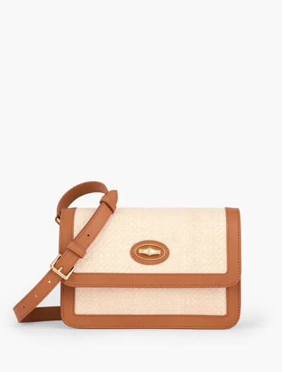 Talbots Leather Raffia Crossbody Bag - Natural/havana Tan - 001  In Natural,havana Tan