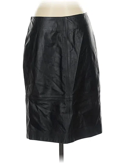 Pre-owned Talbots Leather Skirt In Black