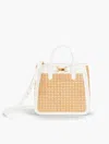 Talbots Leather Trim Rattan Satchel - Natural/white - 001  In Natural,white