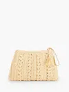 Talbots Leather Trim Straw Wristlet - Metallic - Natural/platino - 001  In Natural,platino