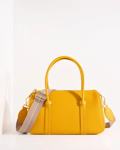 Talbots Lexington Pebble Leather Satchel - Amber Gold - 001