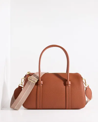 Talbots Lexington Pebble Leather Satchel - Rust - 001
