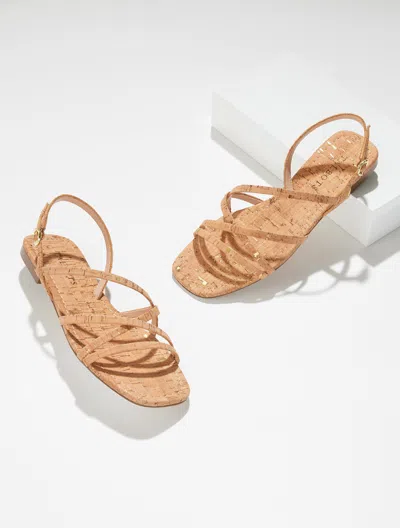 Talbots Liana Strappy Cork Flats - Natural/gold - 10 1/2 M  In Multi