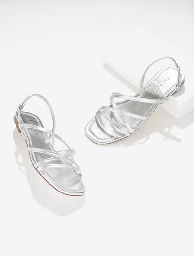 Talbots Liana Strappy Metallic Nappa Flats - Silver - 10 1/2 M