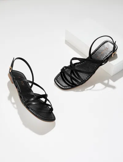 Talbots Liana Strappy Nappa Flats - Black - 9 1/2 M