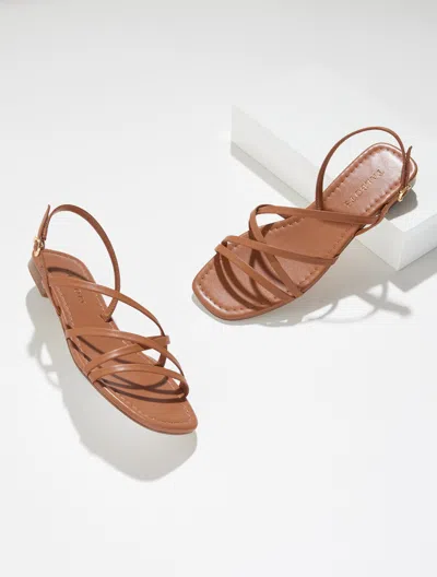 Talbots Liana Strappy Nappa Flats - Havana Tan - 10 1/2 M  In Brown