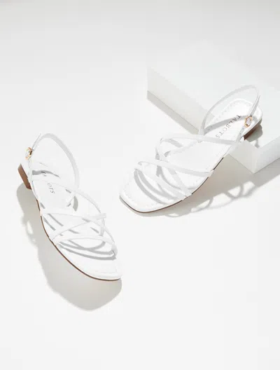 Talbots Liana Strappy Nappa Flats - White - 9 1/2 M