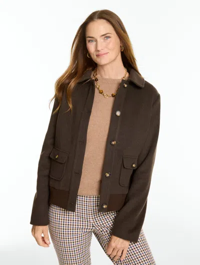 Talbots Lightweight Bomber Jacket - Dark Chocolate - Xs