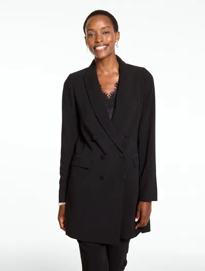 Talbots Lightweight Double Cloth Long Blazer - Black - 2