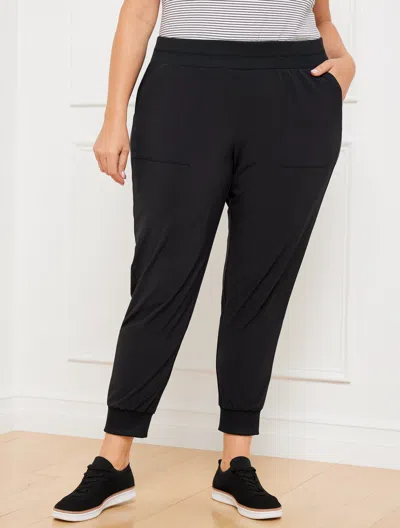 Talbots Lightweight Woven Stretch Jogger Pants - Black - 3x