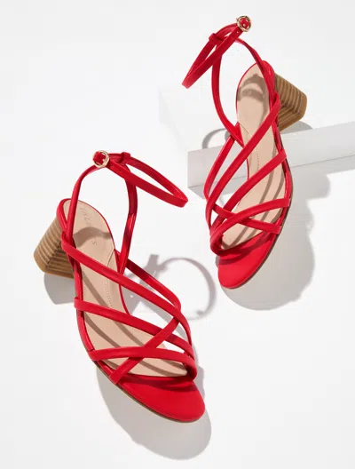 Talbots Lina Strappy Block Heel Sandals - Red - 10 1/2 M  In Blue