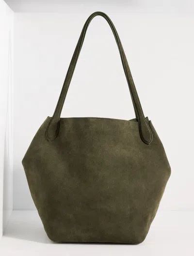 Talbots Linden Suede Tote - Dark Olive - 001