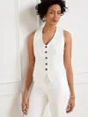 Talbots Linen Blend Slub Vest - White - 18