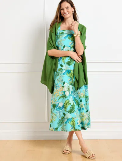 Talbots Linen Blend Travel Ruana - Olive Grove - Xs/s