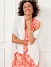 Talbots Linen Blend Travel Ruana - White - M/l