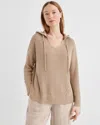 Talbots Linen Cotton Ribbed Hoodie - Umber - Xxl