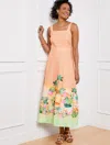 TALBOTS LINEN MAXI DRESS - SUNSET HORIZON - TROPICAL PEACH - 18 TALBOTS