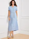 Talbots Petite - Linen Shirtdress - Light Blue/white - 12  In Light Blue,white
