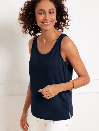 Talbots Linen Sleeveless Tank Top - Blue - 1x