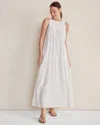 Talbots Linen Sleeveless Tier Dress - White - Xxl