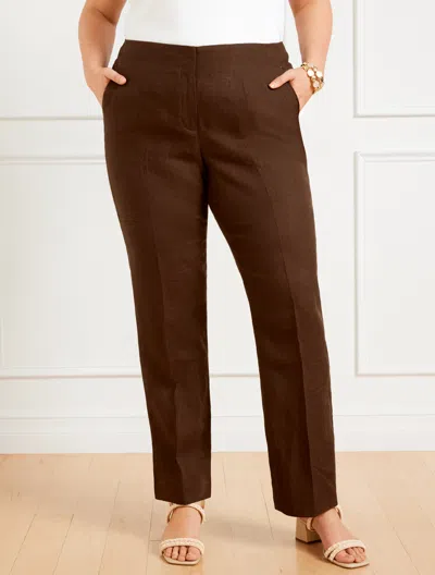 Talbots Linen Southampton Pants - Dark Walnut - 14 In Dark Walnut