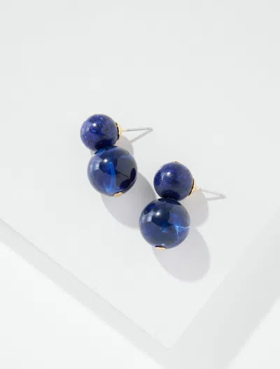 Talbots Lollipop Bead Drop Earrings - Blue/gold - 001  In Blue,gold