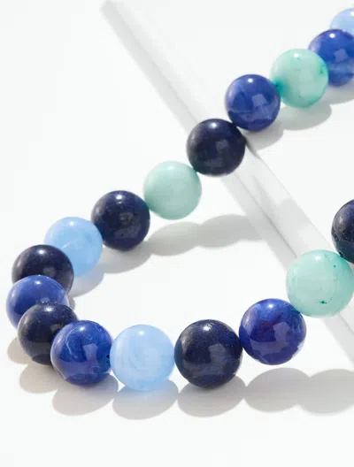 Talbots Lollipop Bead Necklace - Blue/gold - 001  In Blue,gold
