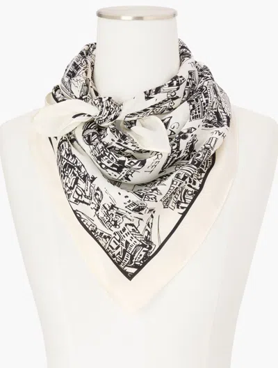 Talbots London Map Square Scarf - Ivory/black - 001  In Multi
