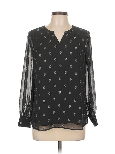 Pre-owned Talbots Long Sleeve Blouse In Black
