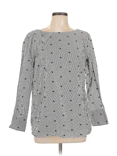 Pre-owned Talbots Long Sleeve Blouse In Black