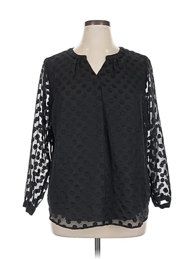 Pre-owned Talbots Long Sleeve Blouse In Black