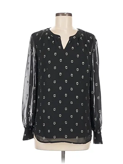 Pre-owned Talbots Long Sleeve Blouse In Black