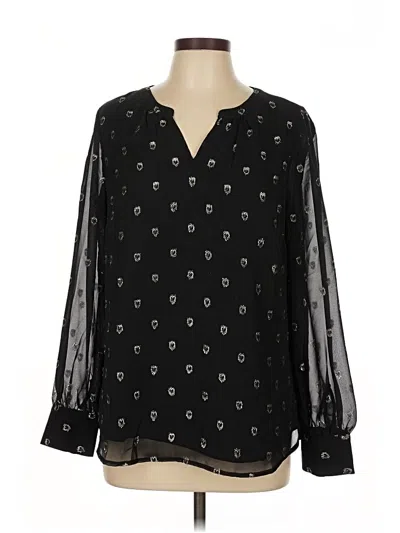Pre-owned Talbots Long Sleeve Blouse In Black