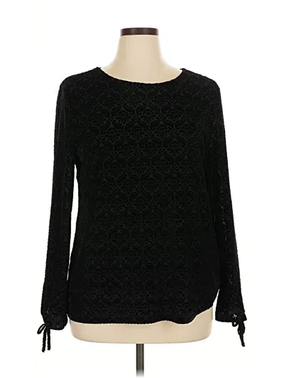 Pre-owned Talbots Long Sleeve Blouse In Black