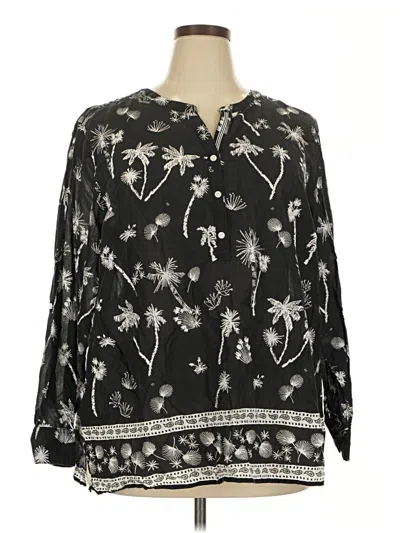 Pre-owned Talbots Long Sleeve Blouse In Black