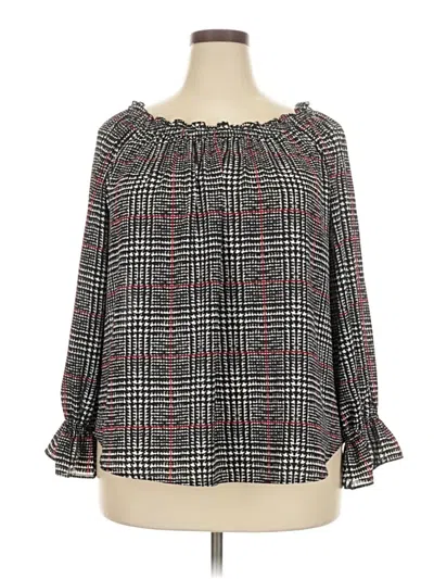 Pre-owned Talbots Long Sleeve Blouse In Black