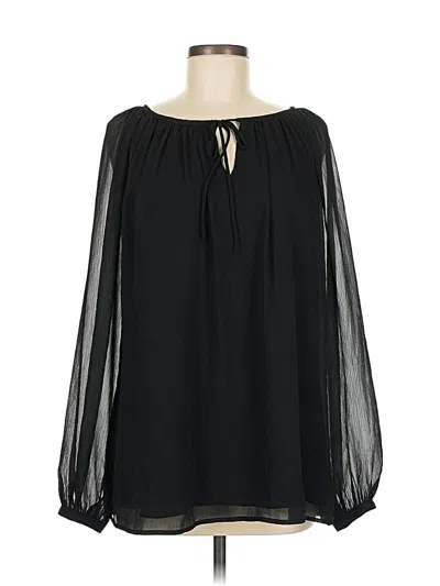 Pre-owned Talbots Long Sleeve Blouse In Black