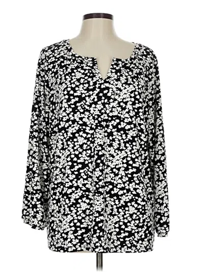 Pre-owned Talbots Long Sleeve Blouse In Black