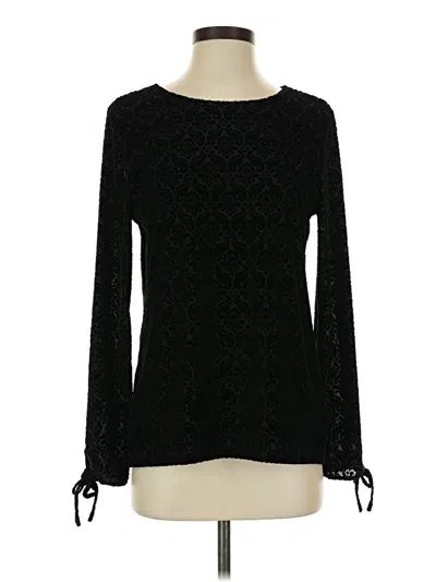Pre-owned Talbots Long Sleeve Blouse In Black