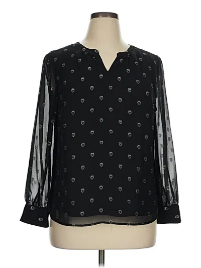 Pre-owned Talbots Long Sleeve Blouse In Black