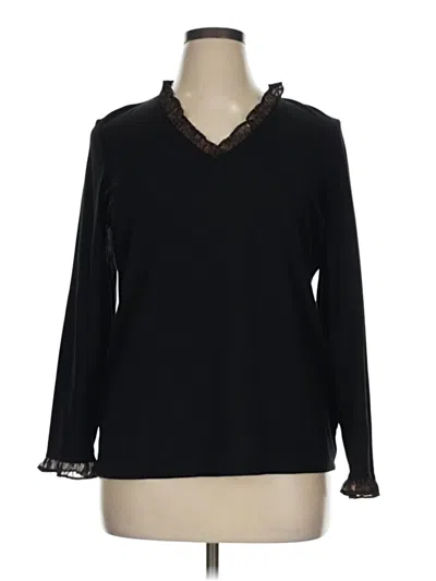 Pre-owned Talbots Long Sleeve Blouse In Black