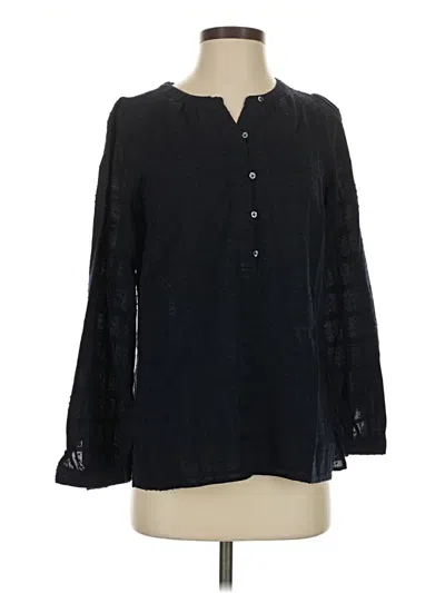 Pre-owned Talbots Long Sleeve Blouse In Black